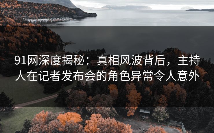 91网深度揭秘：真相风波背后，主持人在记者发布会的角色异常令人意外